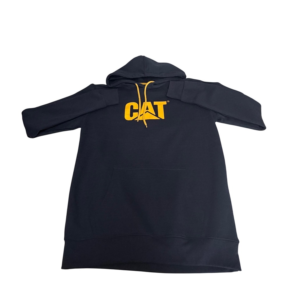 Caterpillar CAT Mens Navy Blue Logo Graphic Pullover Hoodie Sweatshirt Medium